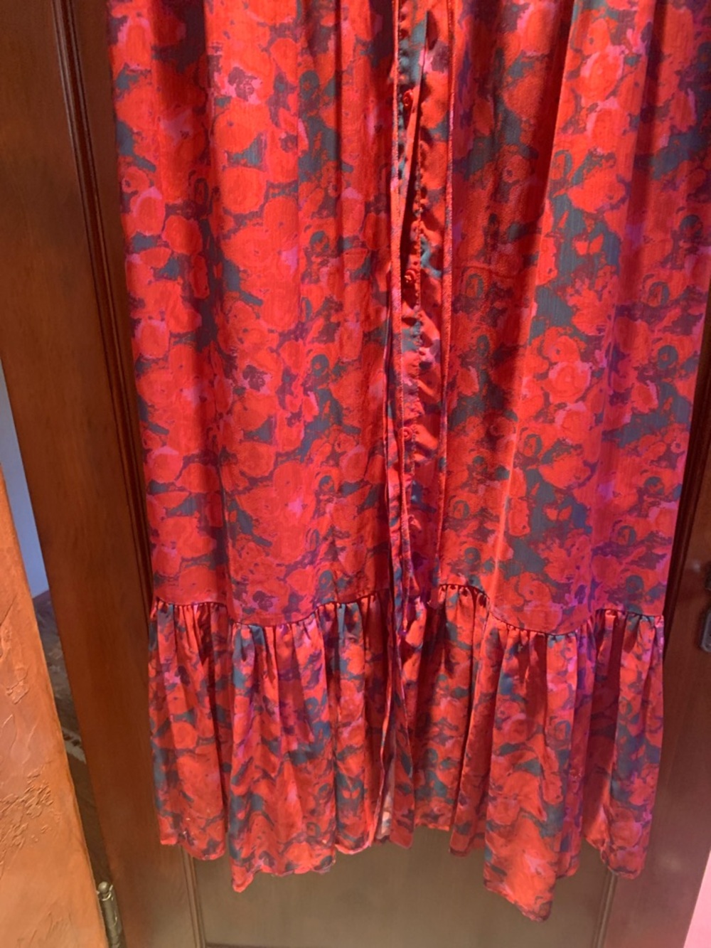 Nordstrom  Halogen brand Red and Blue Floral Maxi Dress - Picture 6 of 7